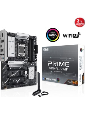 Asus Prıme B840-PLUS Wıfı 4xddr5 Dp/hdmı 3xm.2 Am5 Anakart