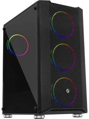 Frısby FC-9405G 650W 80+ 4X120MM Dual Rıng Rgb Fan USB 3.0 Midi Tower Siyah Kasa