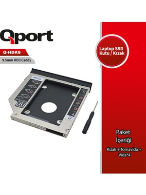 Qport Q-Hdk9 2.5" Hdd/ssd Uyumlu Cevırıcı 9.5" Optık Sata Kızak