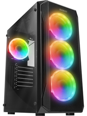 Everest X-Racer 600W 4X12CM Argb Fan Atx Pencereli + Tempered 1xusb 3.0 / 2xusb 2.0 Siyah Gamıng Kasa