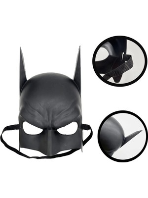 Siyah Çocuk Batman Maskesi Lastikli