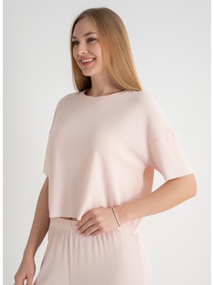 Sixteensixty Yuvarlak Yaka Pembe Pijama Üst 403SIX-1110-053