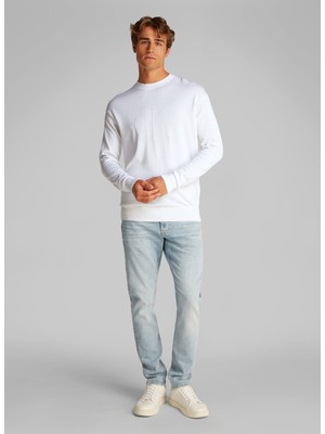 Calvin Klein Jeans Beyaz Erkek Kazak J30J327278YAF Premıum Monogram Swt