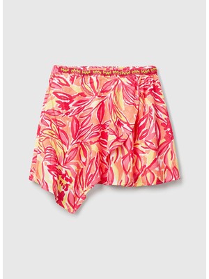 Benetton Normal Bel Regular Fit Turuncu Düz Mini Kız Çocuk Etek 4UIAC002E