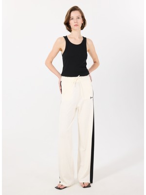 Guess V5GB00Z3D60G1O6 Sweater Pants Beyaz Lastikli Bel Relaxed Desenli Kadın Eşofman Altı