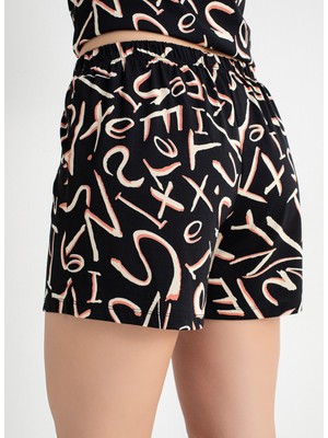 Sixteensixty Siyah Kadın Pijama Şort 403SIX-1117-063