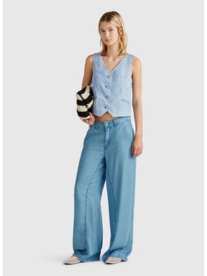 Benetton Açık Mavi Kadın Yelek 2DHJDJ010