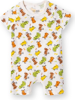 Hellobaby Erkek Bebek Kısa Tulum Çıtçıtlı Bisiklet Yaka Kısa Kol