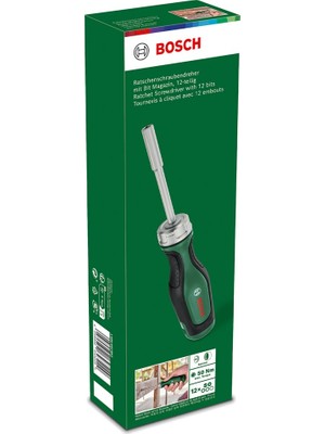 Bosch 12 Uçlu Cırcırlı Tornavida Ergonomik Tasarım ve Çok Amaçlı Kullanım İçin İdeal