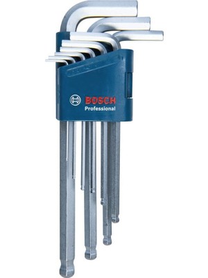 Bosch 1.600.A01.TH5 Alyan Anahtarı Seti Hex 9 Parça 1.5-10mm S2 Sertleştirilmiş Çelik Uzun Ömürlü Tasarım
