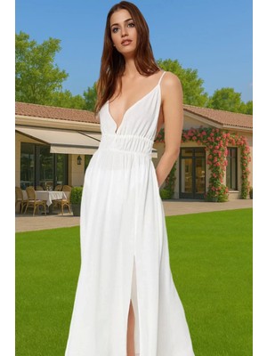 Rahat Kalıp Maxi Elbise Viskoz Polyester Crinkle Dokuma Yazlık Özel Tasarım Özenle Seçilmiş