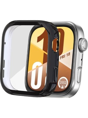 Huawei Watch Fit 4 ile Uyumlu Kasa ve Ekran Koruyucu 360 Tam Koruma Silikon Kılıf