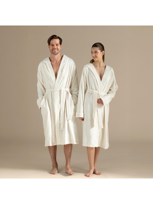 Debora Unısex Bornoz Ekru