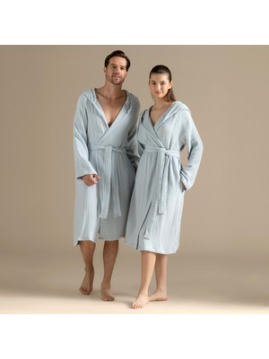 Armin Unisex Bornoz Inci Mavi