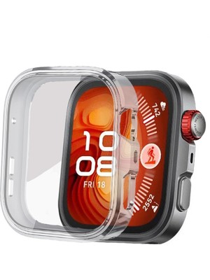 Huawei Watch Fit 4 Pro ile Uyumlu Kasa ve Ekran Koruyucu 360 Tam Koruma Silikon Kılıf