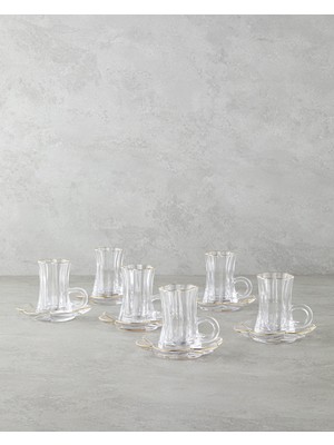 English Home Monica Cam 12 Parça 6 Kişilik Çay Seti 80 ml Gold