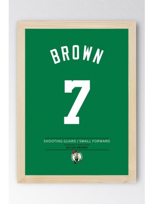 Jaylen Brown Forma Çerçeveli Tablo - Nba Boston Celtics Jersey