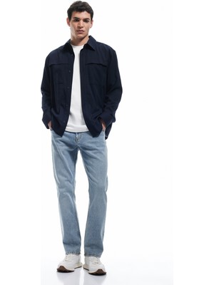 Koton Düğmeli Pamuklu Normal Bel Straight Fit Jean Pantolon - Mark Jean