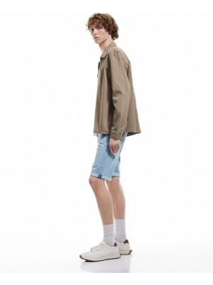 Koton Slim Fit Pamuklu Katlamalı Paça Denim Şort