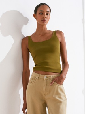 21057 Askılı Atlet-Koyu Yeşil