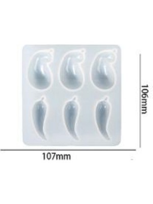 ElHobi patlıcan - biber desenli dekoratif silikon kalıp - 107x106 mm-Kod:387