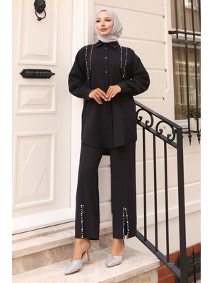 Inci Detaylı Takım Siyah 19259