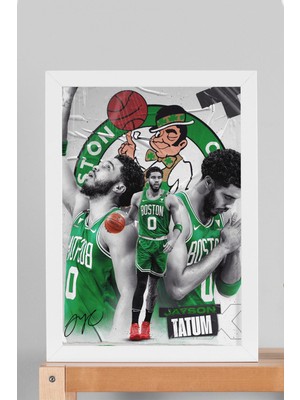 Jayson Tatum Çerçeveli Tablo - Boston Celtics Nba Posteri Tablo