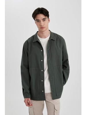 DeFacto Relax Fit Pamuklu Uzun Kollu Gömlek