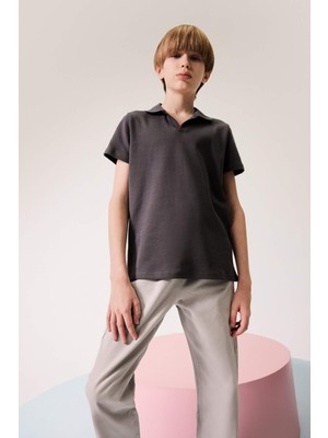 DeFacto Apaş Yaka Kısa Kollu Tişört Erkek Çocuk D7755A825SM