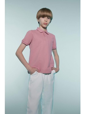 DeFacto Polo Yaka Basic Düz Kısa Kollu Tişört Erkek Çocuk D7797A825SM