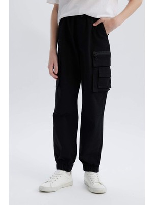 DeFacto Erkek Çocuk Kargo Jogger Standart Paça Gabardin Pantolon