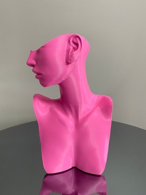 Pembe Renk Dekoratif Takı Mankeni Teşhir Standı 21 cm Takı Organizer Mücevher Küpe Kolye Sergileme