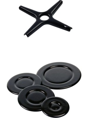 Becen House 5 Parça Ocak Bek Kapak Takımı Cezvelik Yıldız Aparatı Küçültücülü (4 Ad Bek Kapak, 1 Ad Cezvelik )