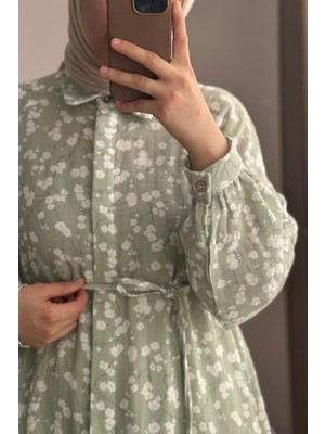 Ande Tesettür Cool Müslin Takım - Çağla desen