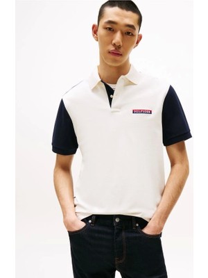 Tommy Hilfiger Archıve Colorblock Polo Erkek Beyaz T-Shirt MW0MW405910FA