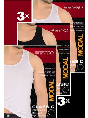 Tatkan - 3'lü - Askılı Penye Modal Classıc Atlet