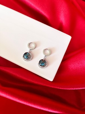 Kuzey Işıkları Klipsli Silver Çelik Küpe