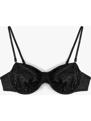 Koton Simli Parlak Balenli Straplez Bikini Üstü