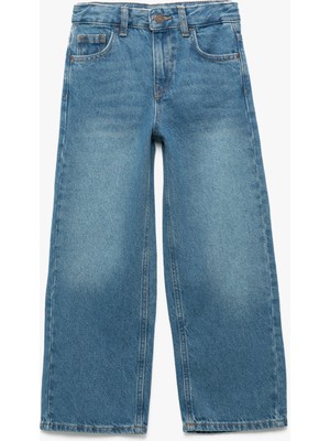Koton Pamuklu Cep Detaylı Geniş  Denim Pantolon