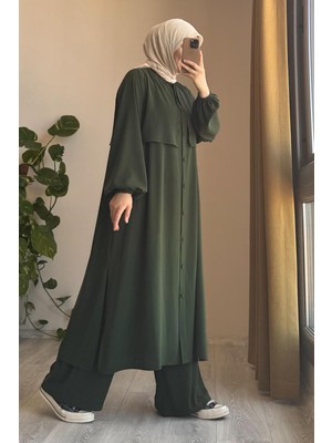 Ande Tesettür Rüzgarlıklı Takım-Zümrüt yeşil