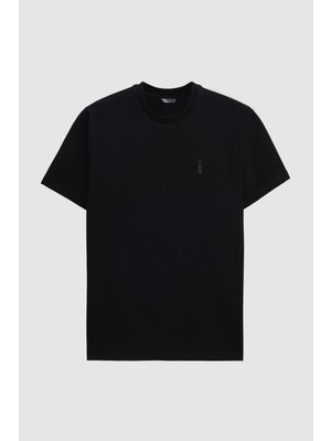 Twn Slim Fit Siyah Baskılı T-Shirt 4EC14ORT12025