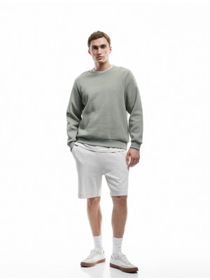 Koton Dikiş Detaylı Cepli Pamuklu Beli Bağcıklı Bermuda Şort