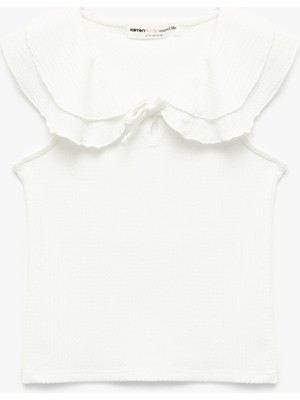 Koton Fırfır Detaylı Kolsuz Bebe Yaka Bluz