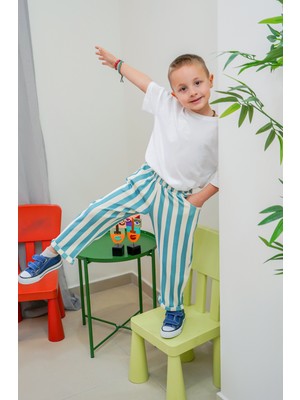 Çocuk Çizgili Yumuşak Alt-Striped Pantolon