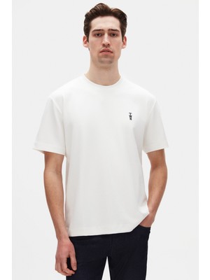 Twn Relaxed Fit Ekru Düz T-Shirt 4EC144701535M