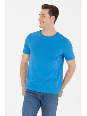 U.S. Polo Assn. Erkek Saks Basic Bisiklet Yaka Tişört 50264916-VR045
