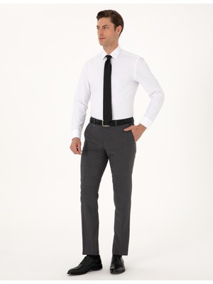Pierre Cardin Erkek Füme Slim Fit Yün Karışımlı Kumaş Pantolon 50317636-VR058