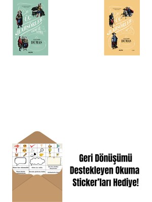 Üç Silahşörler Yirmi Yıl Sonra (Ciltli) + Üç Silahşörler (Ciltli) + Okuma Sticker'ları