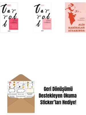Bulmacalar Diyarına Yolculuk + Alice Harikalar Diyarında + Alis Harikalar Diyarında + Okuma Sticker'ları