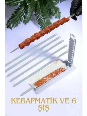 6 Adet Şişli Kebapmatik Adana Urfa Kebap Kalıbı Aparatı Pratik Hızlı Kebap Yapma Seti